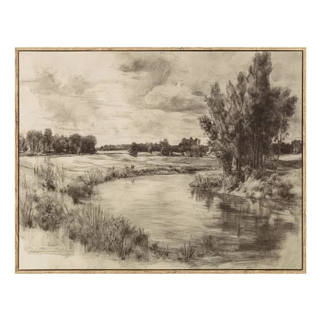 My Texas House Landscape Pencil Skt Framed Art 36x28 | Walmart (US)