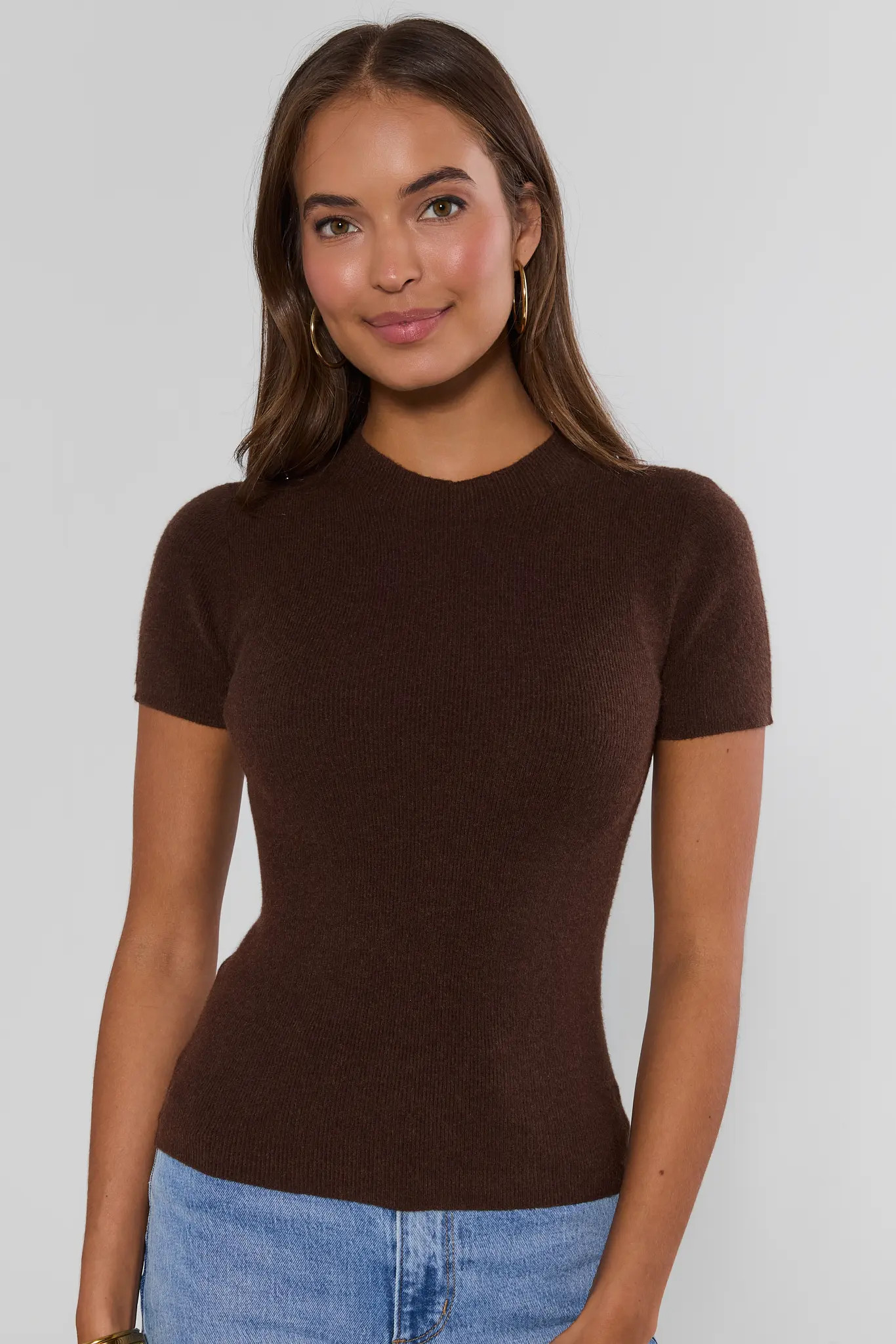 Korby Brown Ribbed Top | Avara