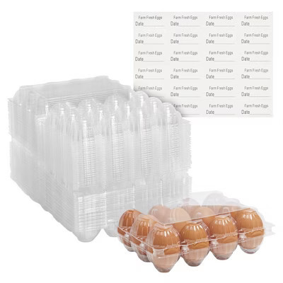 Stockroom Plus 48 Pack Bulk Egg Cartons for 1 Dozen Chicken Eggs, Reusable Containers, Labels | Target