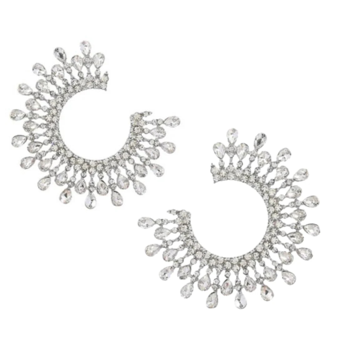 Diamond Burst Earrings-clear | Accessory Concierge