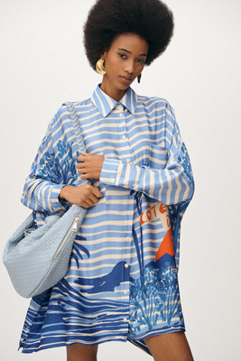 Corey Lynn Calter Long-Sleeve Printed Mini Shirt Dress | Anthropologie (US)