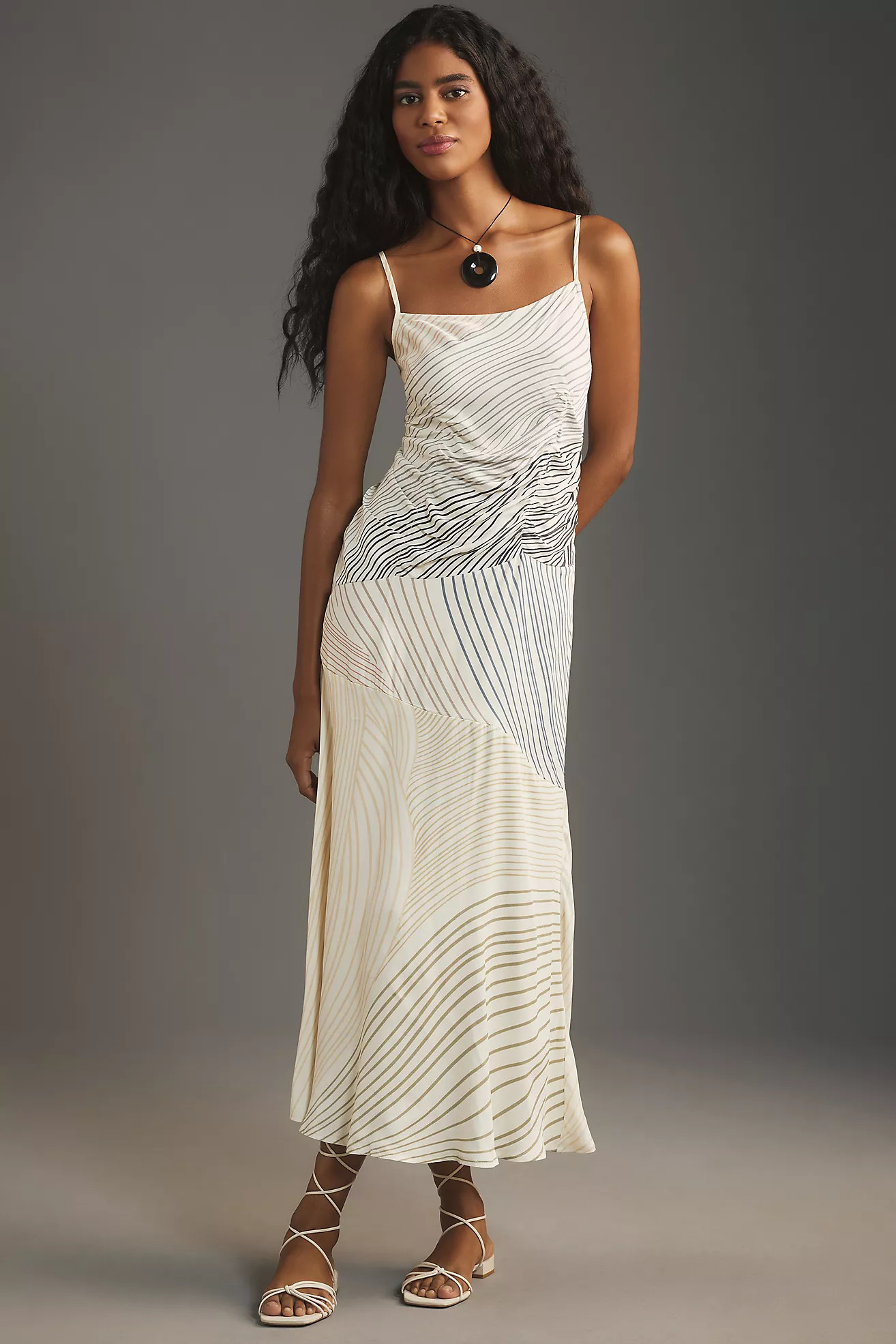 Conditions Apply Square-Neck Ruched Slip Dress | Anthropologie (US)