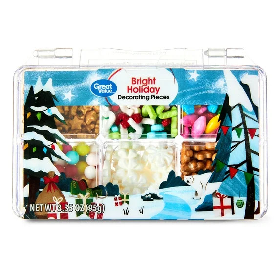 Great Value Bright Holiday Decorating Pieces, 3.35 oz | Walmart (US)