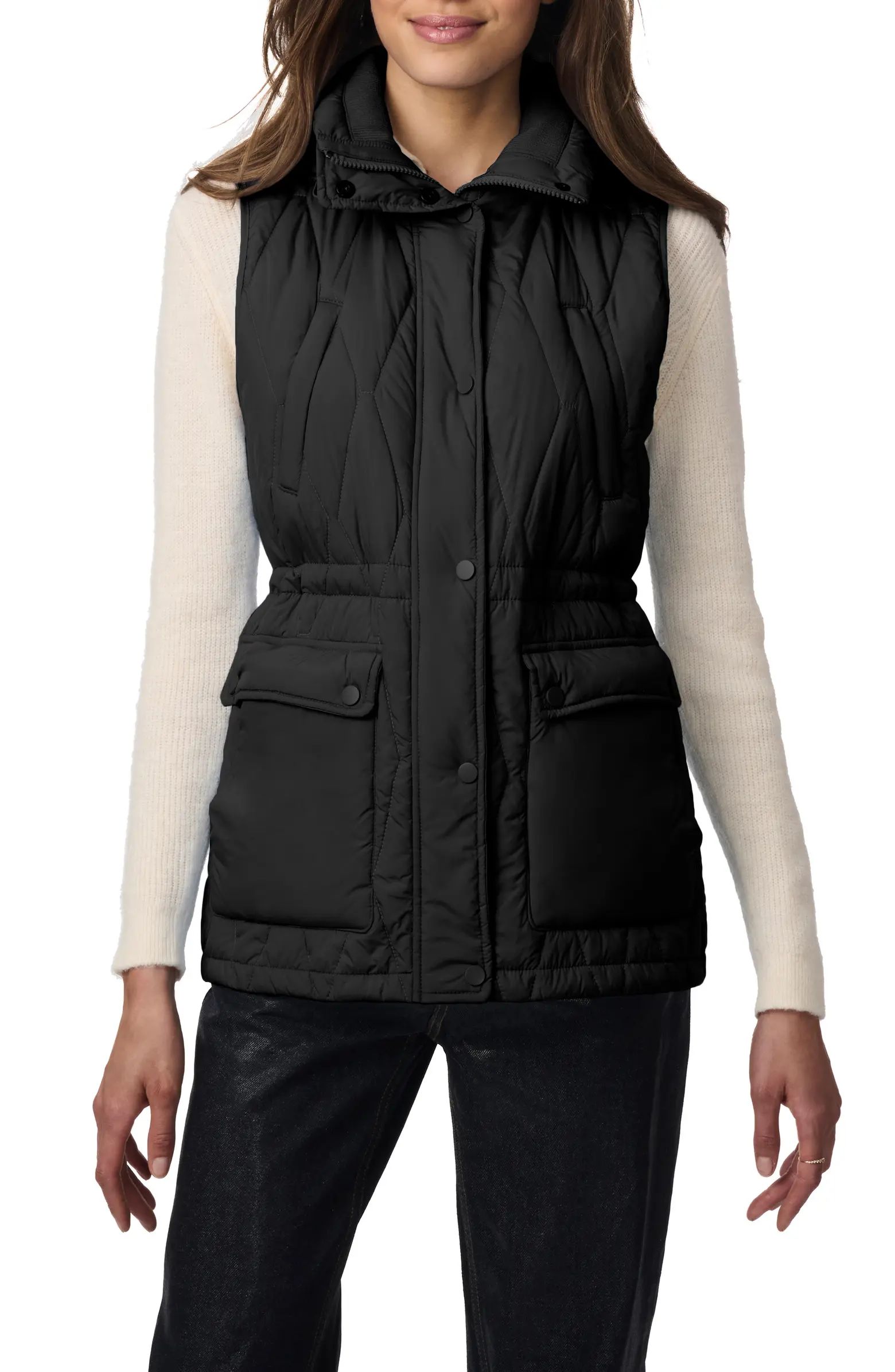 Bernardo Quilted Hooded Recycled Polyester Vest | Nordstrom | Nordstrom