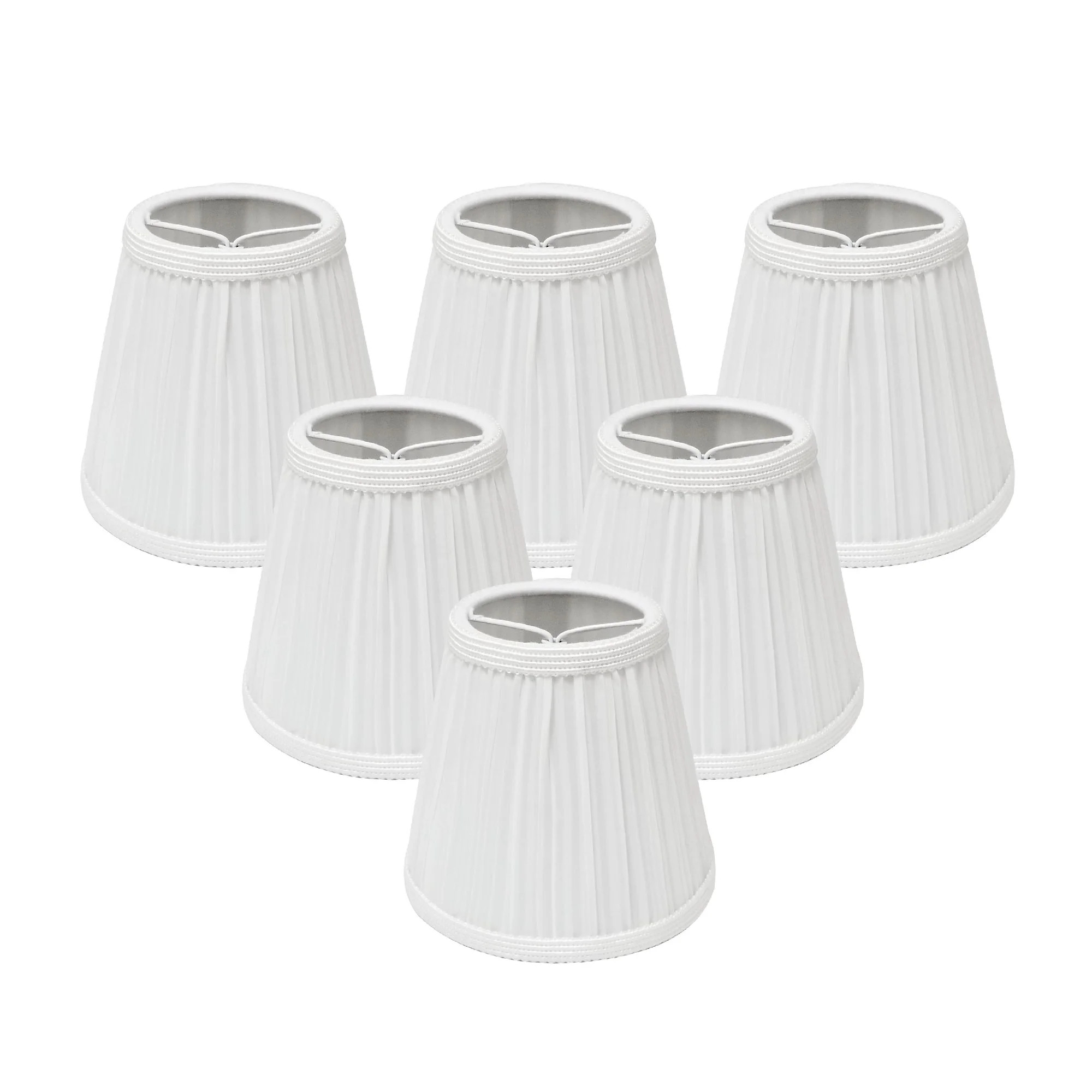 Royal Designs Designer Mushroom Pleat Empire Clip On Chandelier Lamp Shade, White, 3" x 5" x 4.5"... | Walmart (US)