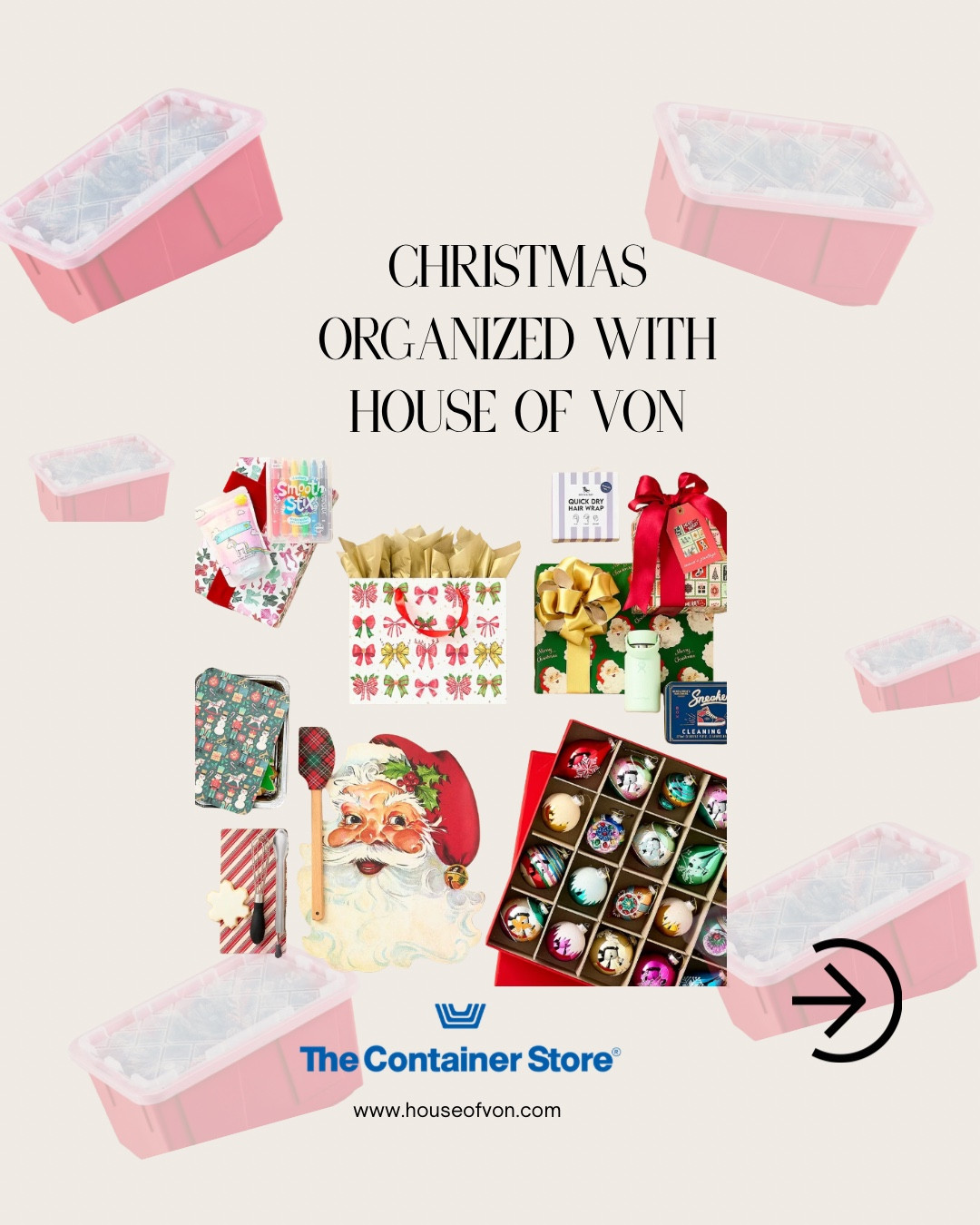 Stay organized this holiday with a little help from House of Von

The holidays can be stressful and nothing makes your blood boil more than a cluttered house. Here are a few tips to help you stay organized this holiday season @The Container Store
	1.	Run to the kitchen and let’s add some helpers these takeout containers and cookie tins to placemats and party crackers. WILL make your kitchen ready for Santa and all his wild reindeer’s.
	2.	Great gift ideas that will add function to your home without all the clutter.
	3.	Giftwrap storage solutions are key to making wrapping your loved ones gifts, fun and easy. Before you start do a quick edit and toss old and worn out gift wrap, and gift bags. The rolling cart is my absolute favorite & and the under the bed zippered case is great for small spaces.
	4.	The right storage containers can make all the difference. The all clear or the red with clear tops are perfect for keeping your holiday, directions organized and tidy in your garage or attic before and after the holiday holidays.

@thecontainerstore 
#TheContainerStoreAmbassador #TheContainerStore #OrganizedLife
#savannahorganizer 
#houseofvon   

#LTKHoliday #LTKHome #LTKGiftGuide