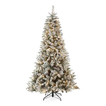 North Pole Trading Co. 7' Westlake Fir Pre-Lit Flocked Christmas Tree | JCPenney