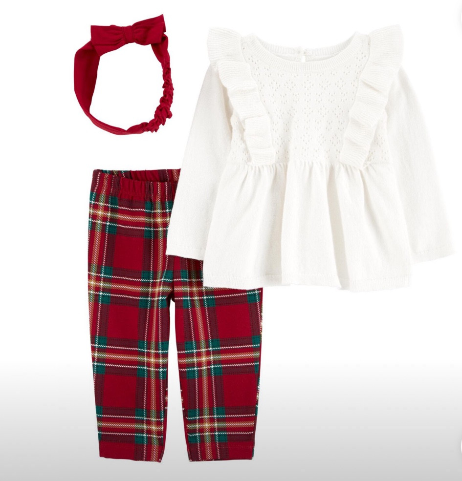 Baby girl Christmas outfit #carters #babygirl #babyoutfit #christmasbaby #christmasbabyoutfit #plaidpants 

#LTKBaby #LTKFallSale #LTKSeasonal