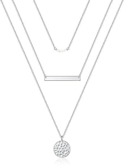 Turandoss Dainty Layered Choker Necklace, Handmade 14K Gold Plated Y Pendant Necklace Multilayer ... | Amazon (US)