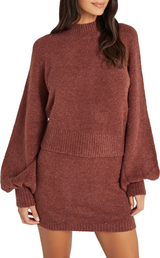 Mock Neck Balloon Sleeve Crop SweaterVICI COLLECTION | Nordstrom