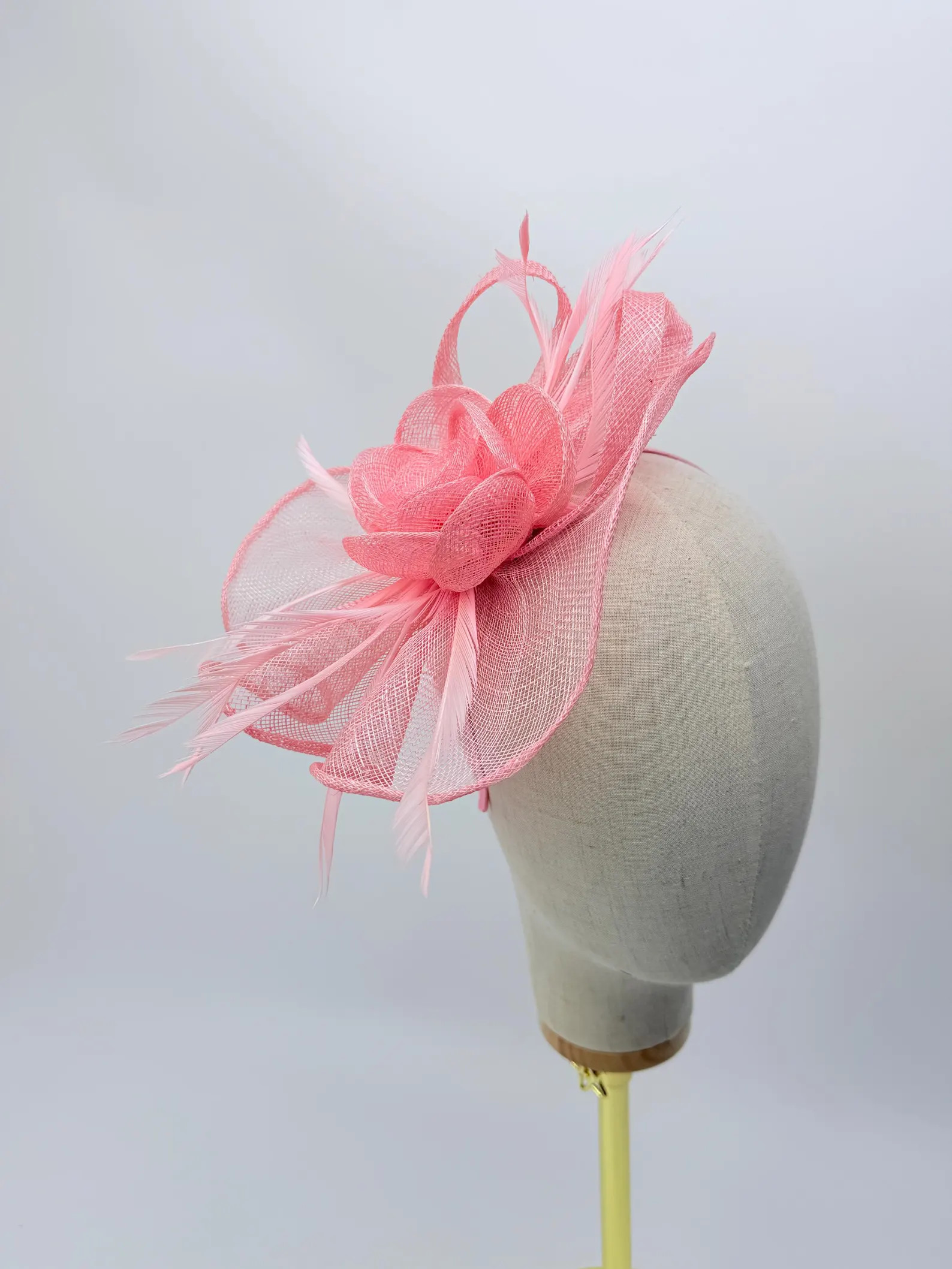 New Light Pink Fascinator Hat Headband with Feathers Royal Ascot Kentucky Derby Weddings Hat | Etsy (Global)
