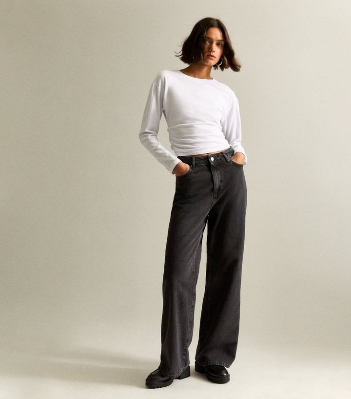 Black Adalae High-Waist Wide Leg Jeans | New Look | New Look (UK)