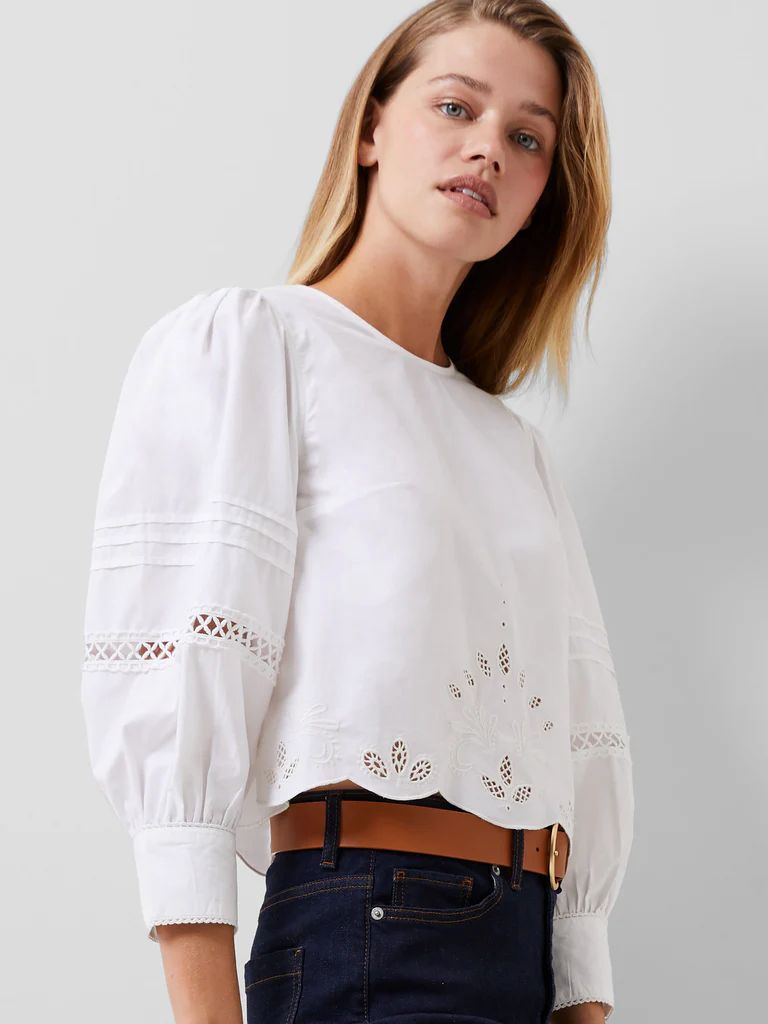 Alissa Cotton Broderie Top | French Connection (US)