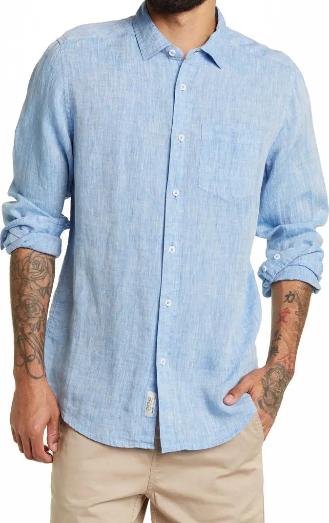Woven Regular Fit Linen Shirt | Nordstrom Rack