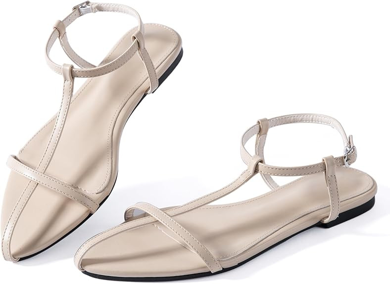 N.N.G Women Flat Sandals Dressy Srtappy Slingback Mules Cute Evening Vegan Leather Gladiator Desi... | Amazon (US)