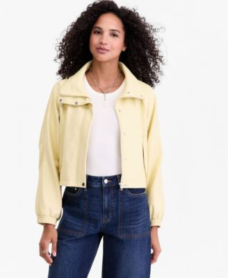 Women's Cropped Faux-Leather Jacket, Macy's Exclusive | Macy's