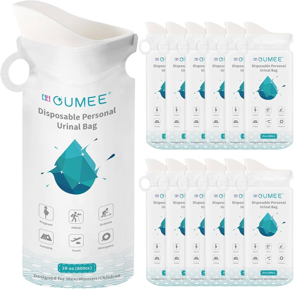 OUMEE 800ML Emergency Disposable Urinal Bags, 8/12/20/23/28 Pcs Camping Pee Bags Unisex Urine Bag... | Amazon (US)