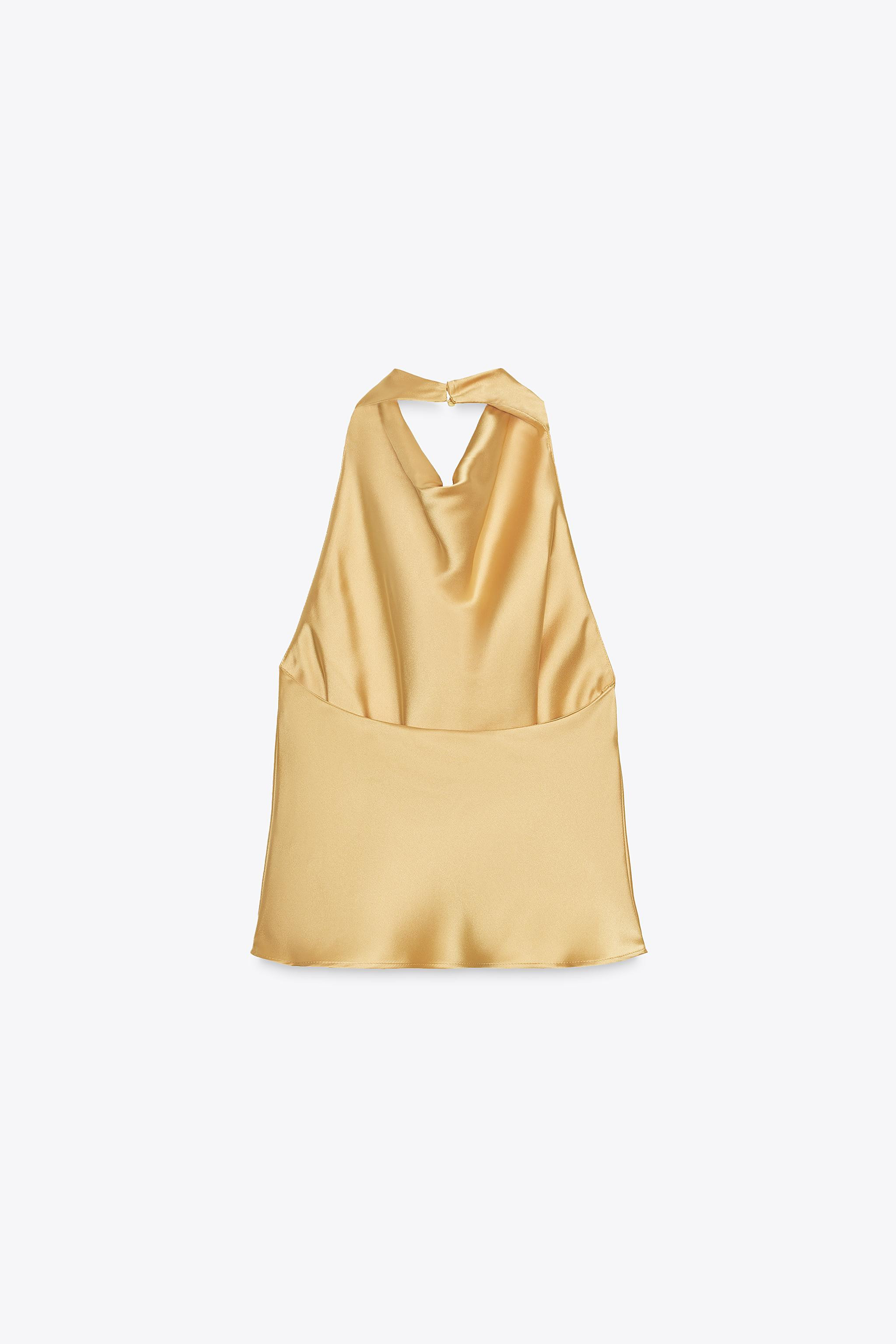 SATIN EFFECT HALTER TOP | Zara US