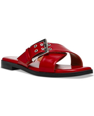 DV Dolce Vita Women's Mayson Crossband Buckle Slide Flat Sandals - Macy's | Macy's