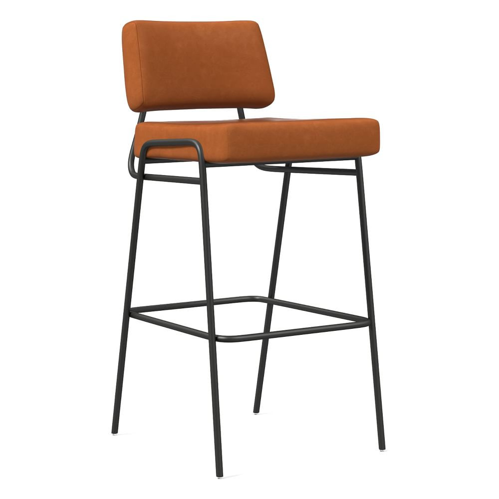 Wire Frame Leather Bar & Counter Stools | West Elm (US)