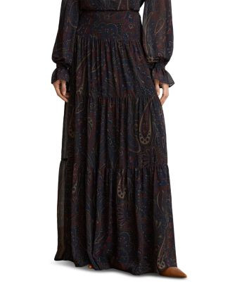 Paisley Print Georgette Tiered Maxi Skirt | Bloomingdale's (US)