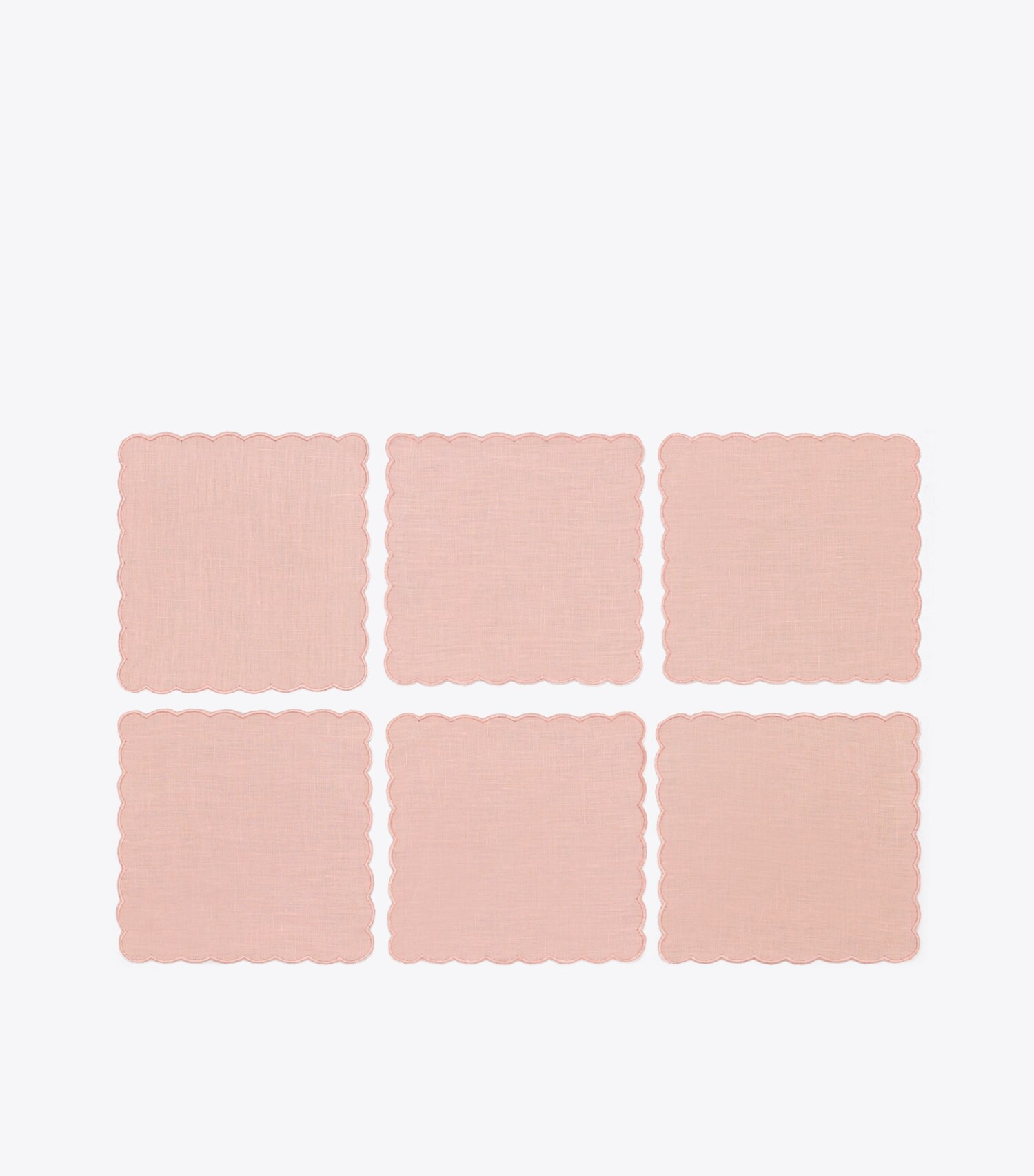 Scalloped Cocktail Linen Napkin, Set of 6: Women's Designer Linens | Tory Burch | Tory Burch (US)