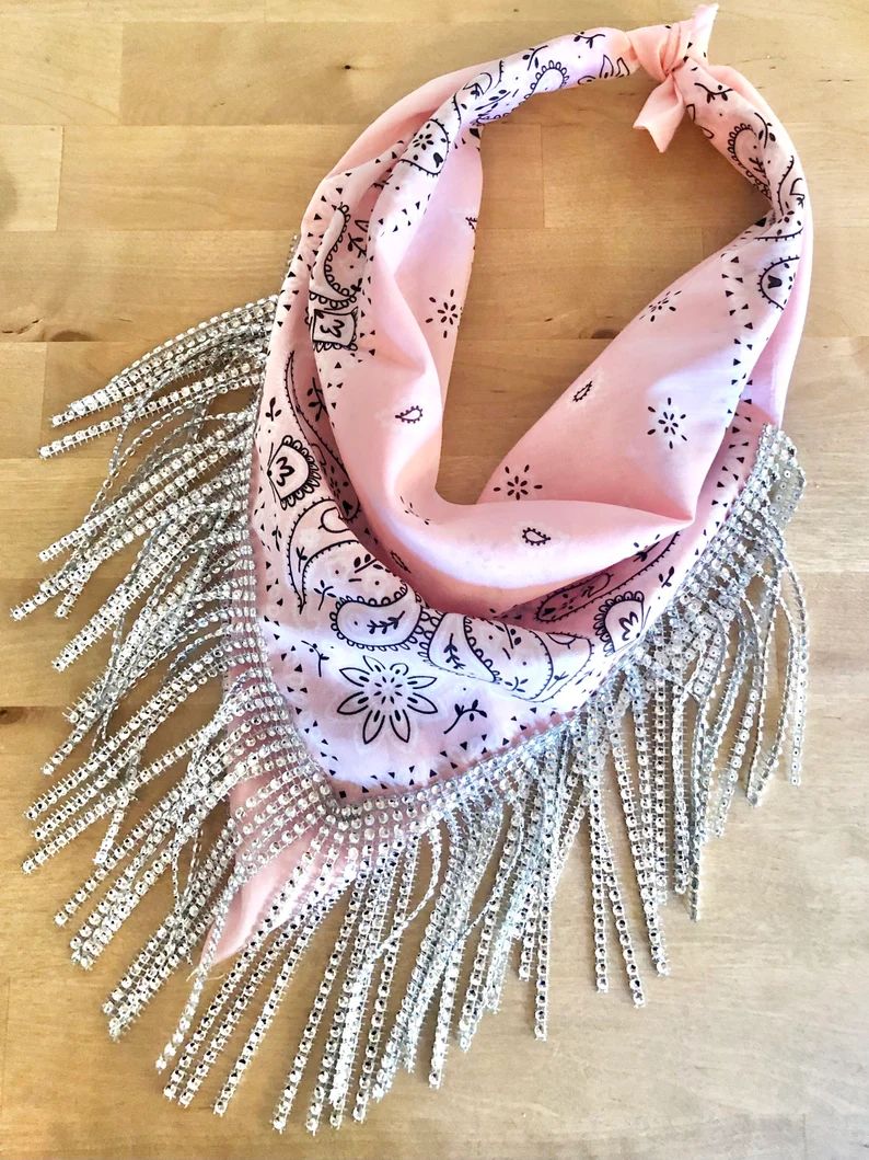 Rhinestone Fringe Bandana / Bachelorette / Bridesmaid Proposal - Etsy | Etsy (US)