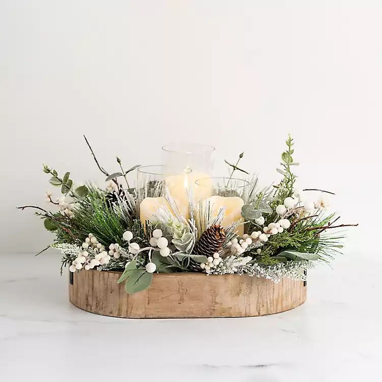 White Berry Eucalyptus Candle Centerpiece | Kirkland's Home