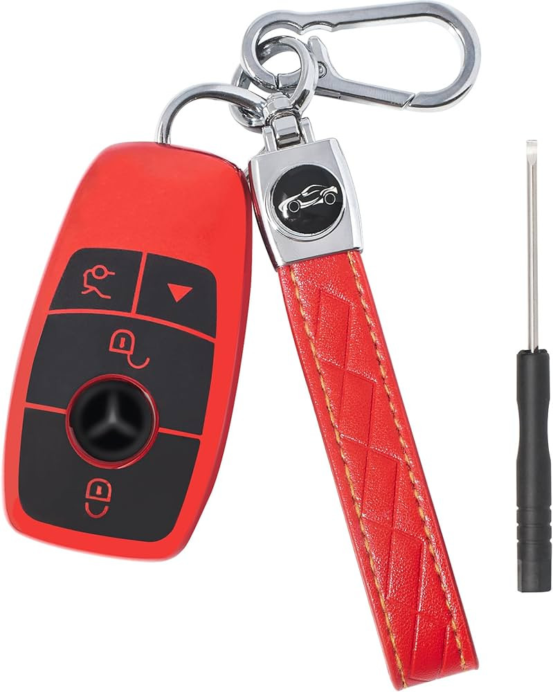 for Mercedes Benz Fob Case with Keychain, Key Cover with Bright-Edge Fit for Benz A S C E G Class... | Amazon (US)