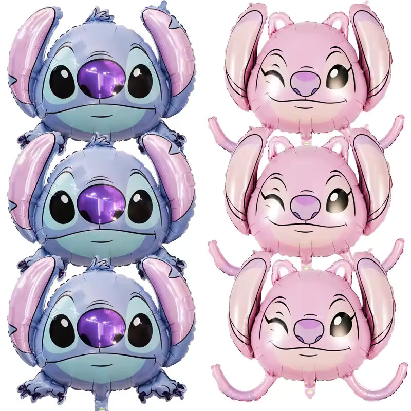 6Pcs/Pack Disney Stitch Balloons Set Boy Girl Birthday Party Decorations Aluminum Film Globos Bab... | AliExpress (US)