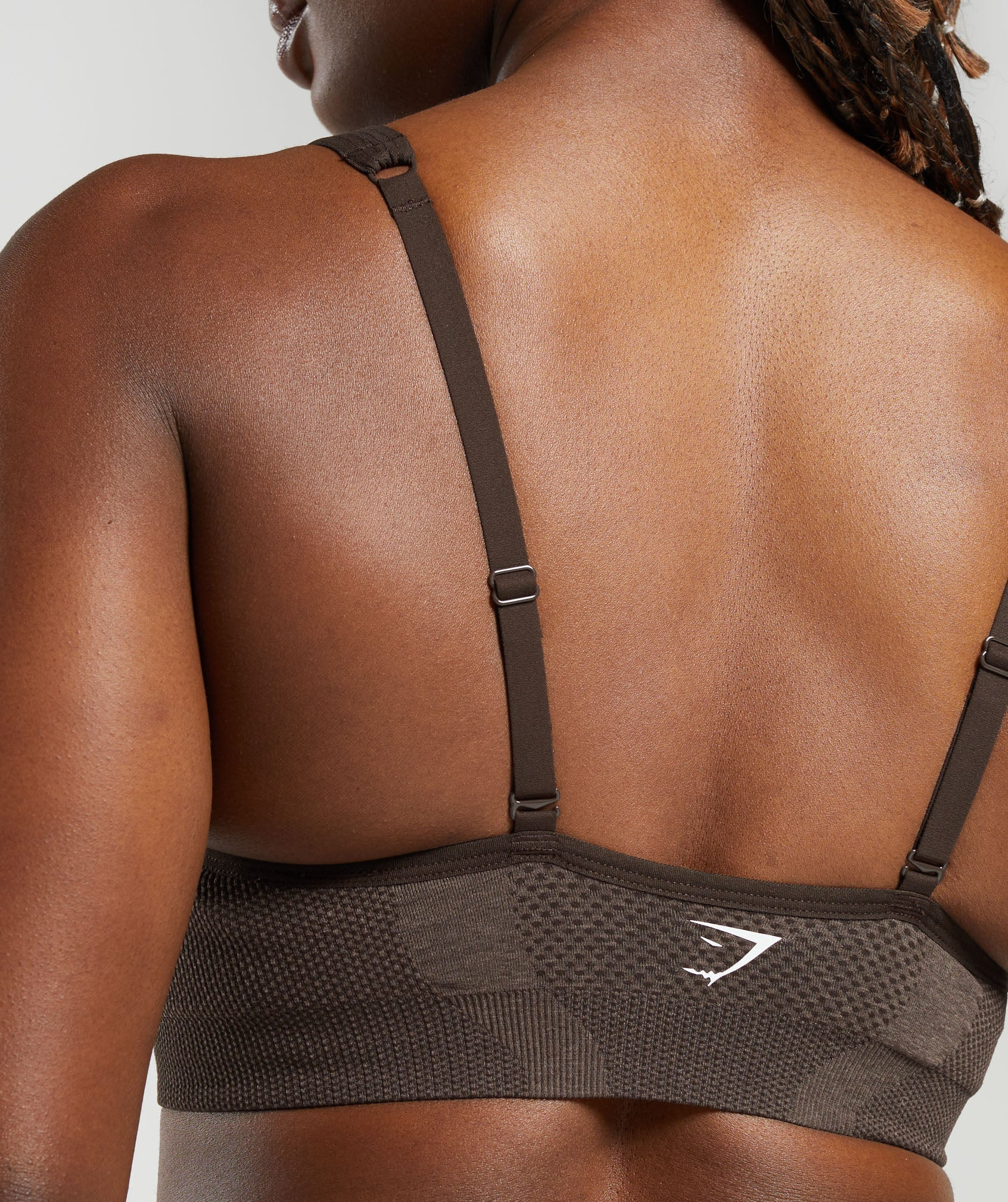 Gymshark Vital Seamless 2.0 V Neck Sports Bra - Brown Marl | Gymshark (Global)