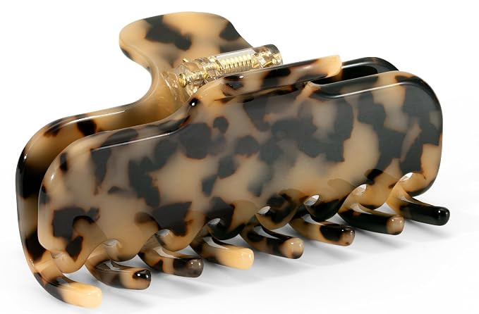 Durable Acetate Tortoise Shell Claw Clip for Women，Large 3.8’’ Rectangle Square Jaw Clip fo... | Amazon (US)