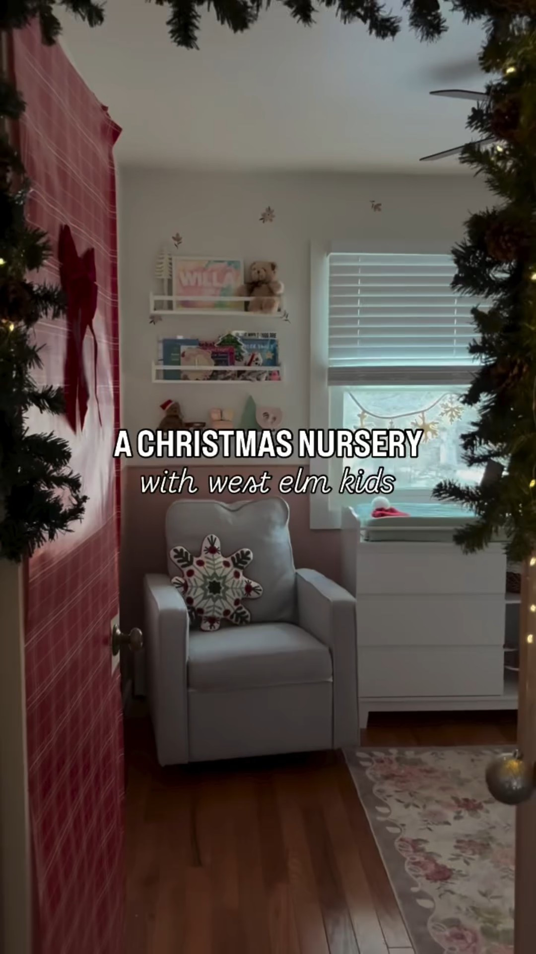 fallen for these details like fresh snow ❄️ #advertising added some cozy, some whimsy, and a whole lot of winter wonderland to Willa’s nursery with these festive pieces from @westelmkids 🌲❤️ I love the felt snowflake garland and dreamy trees crib sheet with little bows and oh my goodness I can’t get enough of the coziest Santa baby knit blanket! 🎅🏼 I already know this blanket will be a family heirloom.. it’s so soft and snuggly🫶🏻 the scandi-inspired snowflake pillow is playful and cheerful and really brings the merry and the felt reindeer stocking has the cutest Christmas lights design! Each piece is made so well and adds just the right amount of winter delight 🥰 which is your favorite addition to the nursery?

✨ right now west elm kids is having a sale - up yo 50% off Christmas! Comment SNOW and I’ll dm you a link to shop ☃️ #WestElmKids #ChristmasNursery