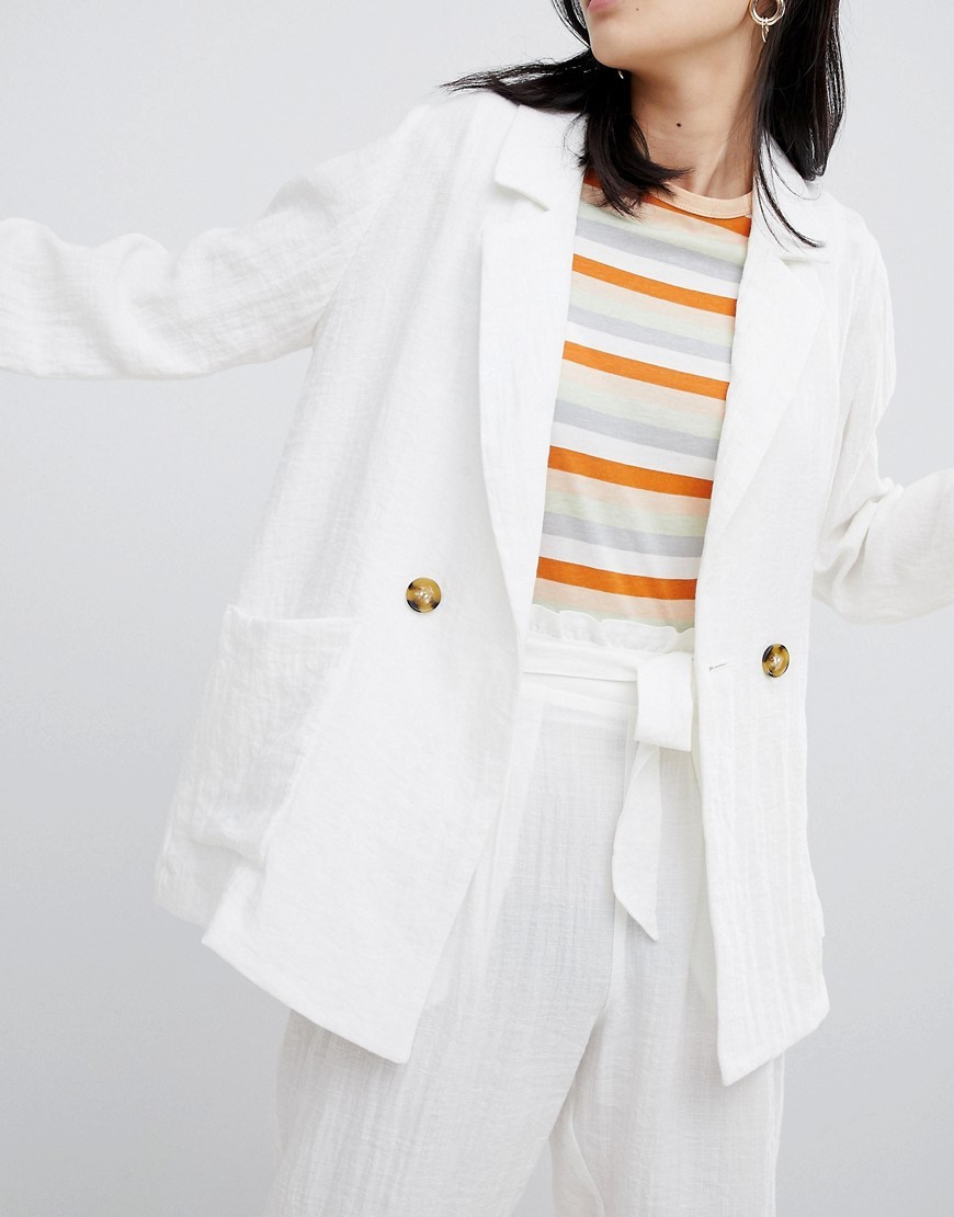 Monki Oversized Blazer - White | ASOS US