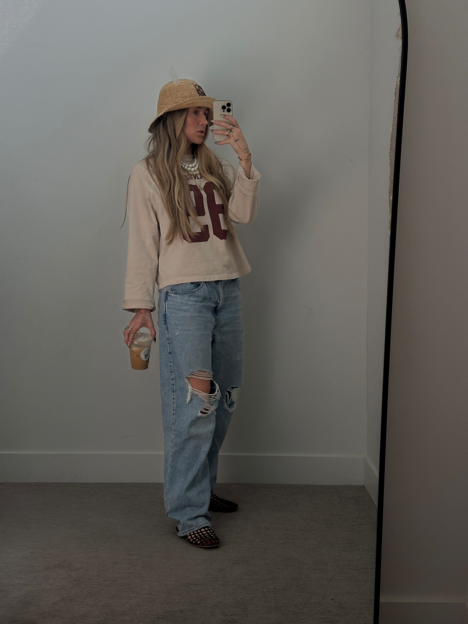 Shirt is Zara. Hat is linked on my linktree :) 