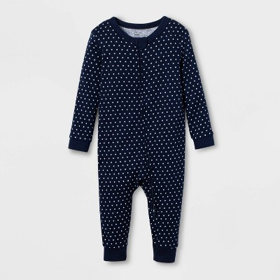 Baby Polka Dot Union Suit - Navy | Target