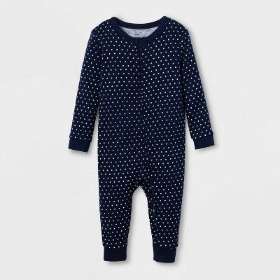 Baby Polka Dot Union Suit - Navy | Target