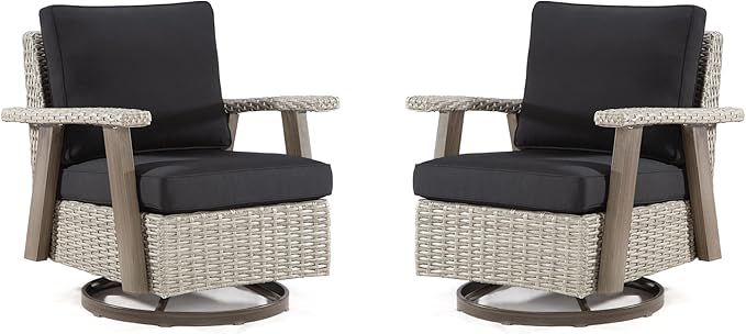 Joyside Patio Chair Set of 2 - Outdoor 360 Degree Swivel Rocker Chair with Durable Fabric Cushion... | Amazon (US)