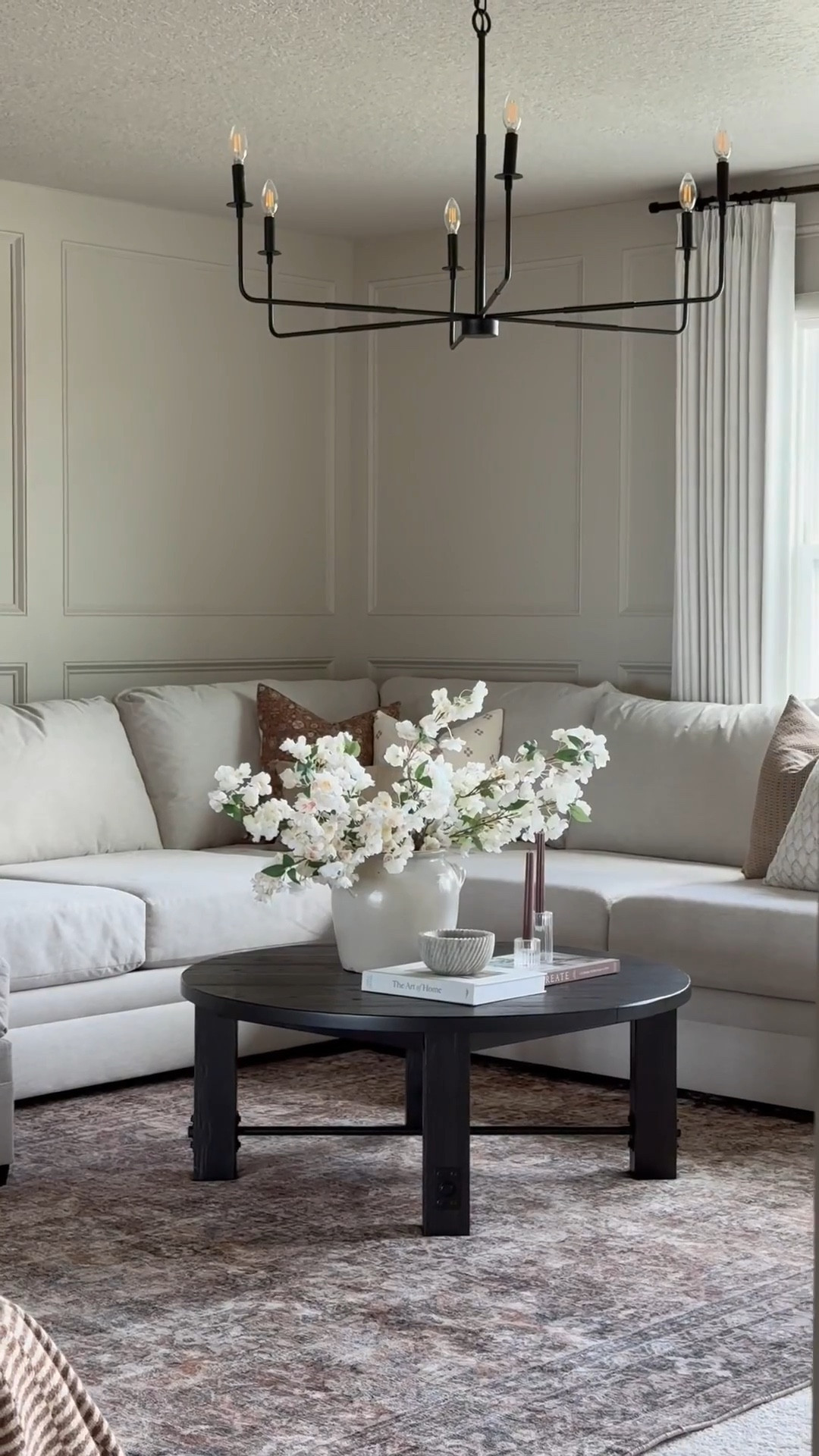 a quick tutorial on how we achieved this look in our loft

bur first, FOLLOW @homewithstephannie on IG

1. We started off my choosing the deisgn and mouldings - linked below. 

2. We cut the pieces based off our wall measurements, I went with what I thought looked best in my space and worked around the windos. I went with 6 inch boards mdf boards all around - (this is the spacing from the floor, middle, between boxes and ceiling). The corners were tricky, so for these we bought 3 inch boards and put them on each corner to make a  corner V shape. 

3. We measured the wall width, subtracted spaces and divided it by the number of boxes I wanted. In my case we did the middle box bigger so I measured that one first and then decided the size of the side ones. (this is hard to explain in writing) You can use an online moulding calculator

4. Then, we formed the boxes with mdf boards and in each box added the picture frame moulding cut in 45 degree angles using a miter saw and attached the pieces to the wall with a nail gun.

5. After that we caulked all the edges & filled the nail holes. We waited 1 full day before sanding!

6. Paint color - accessible beige by sherwin williams
.
.
.
.
.
.
.
.
.
.
.
.
.
.
#homedecorinspo #interiordesign #amazonhome #diyhomedecor #homedecor #modernorganic #easydiy #neutralhome #neutralhomedecor #transitionaldesign #neutralstyle #diytutorial #homerenovation #accentwall #diyhomedecor 

#LTKSeasonal #LTKSaleAlert #LTKHome