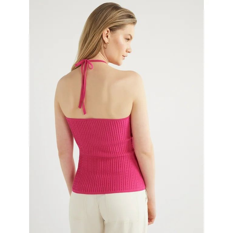Scoop Women's Sleeveless Halter Tie Pullover Sweater, Sizes XS-XXL | Walmart (US)