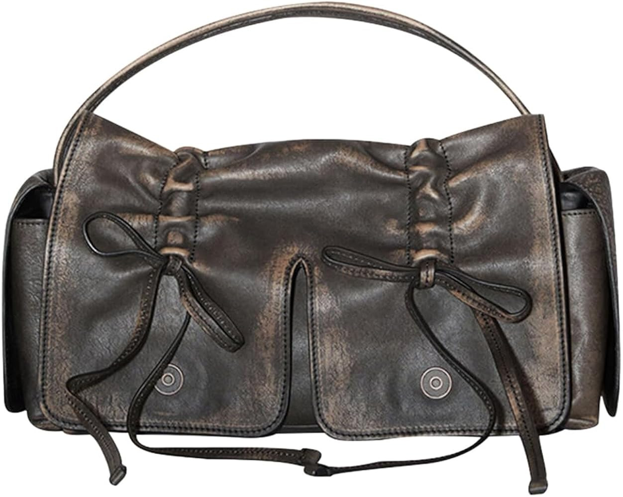 Juoxeepy Multipocket Shoulder Bag Drawstring Bow Purse Vintage Y2K Handbag for Women Trendy Clutc... | Amazon (US)