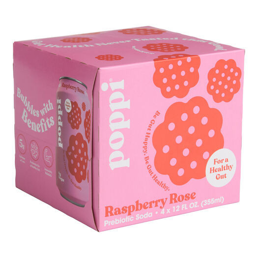 Poppi Raspberry Rose Prebiotic Soda 4 Pack by World Market | World Market
