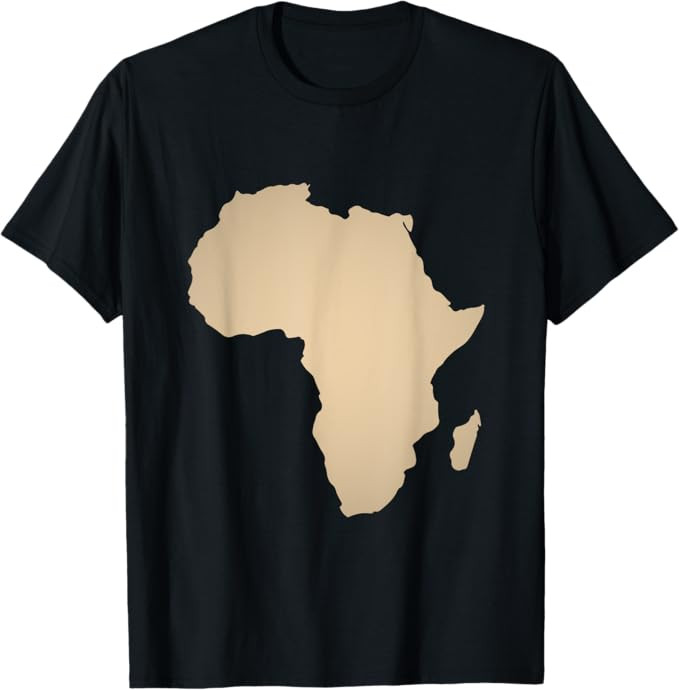 Africa Shirt Beige Tan African Continent Map Top Tee T-Shirt | Amazon (US)