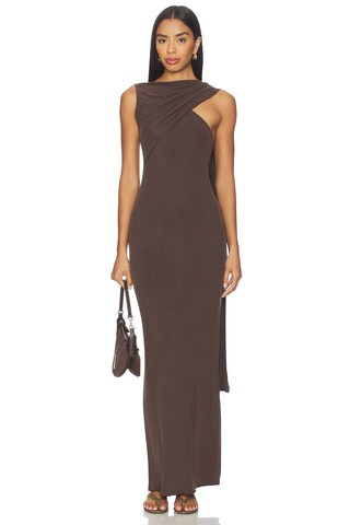 Aya Muse Cedar Dress in Dark Brown from Revolve.com | Revolve Clothing (Global)