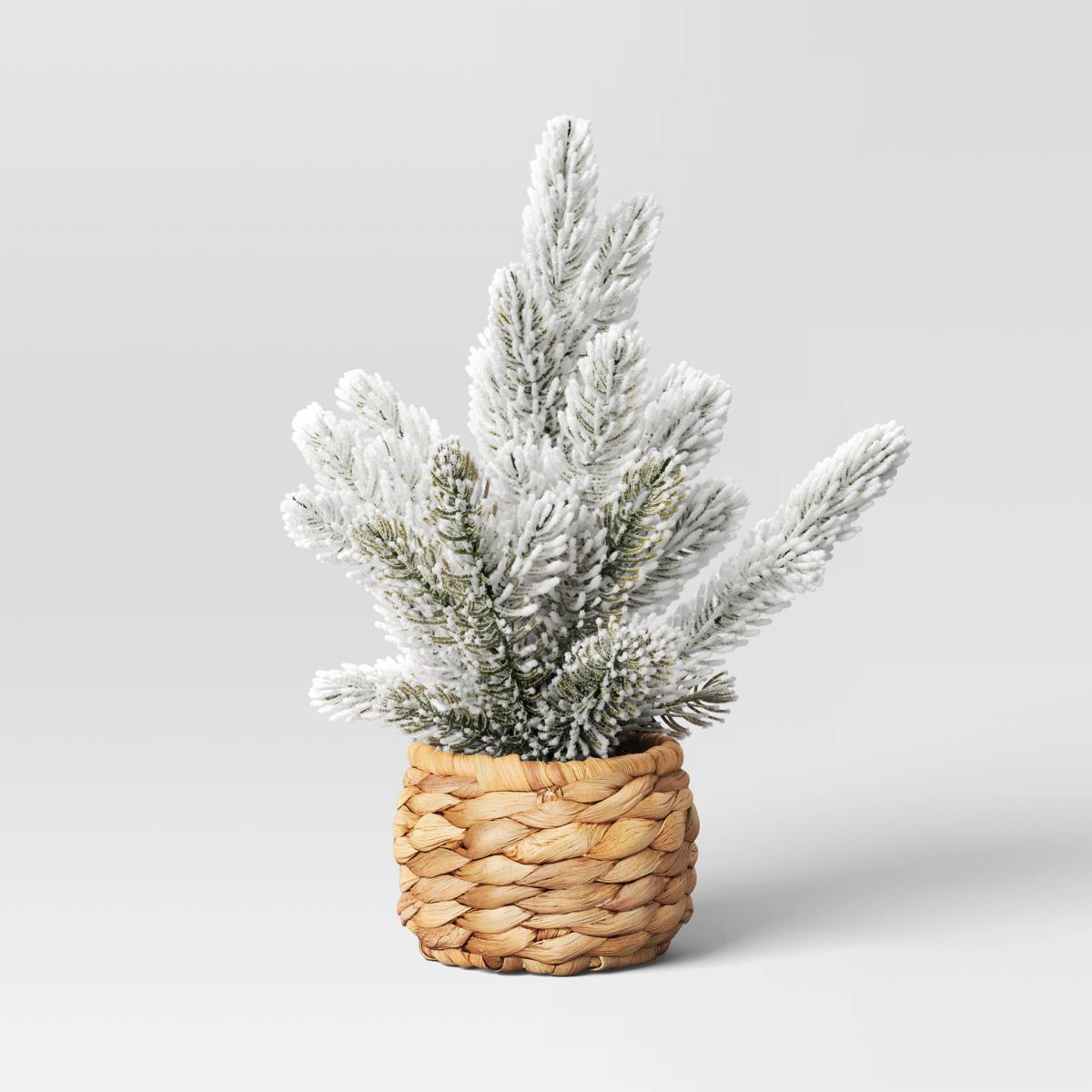 30" Artificial Flocked Christmas Tree in Woven Basket - Threshold™ | Target