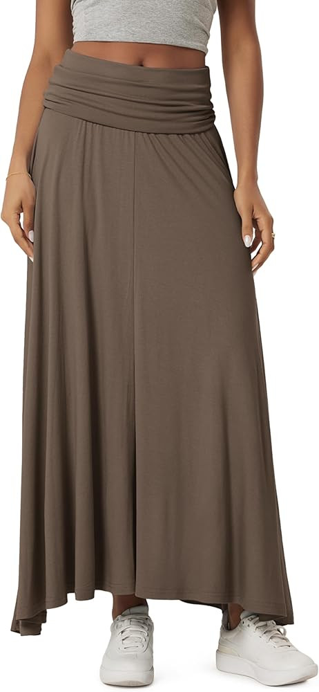 ODODOS Women's 2-in-1 Maxi Dress/Skirt - Drapey Soft Stretch Convertible High-Waist Maxi Skirt or... | Amazon (US)
