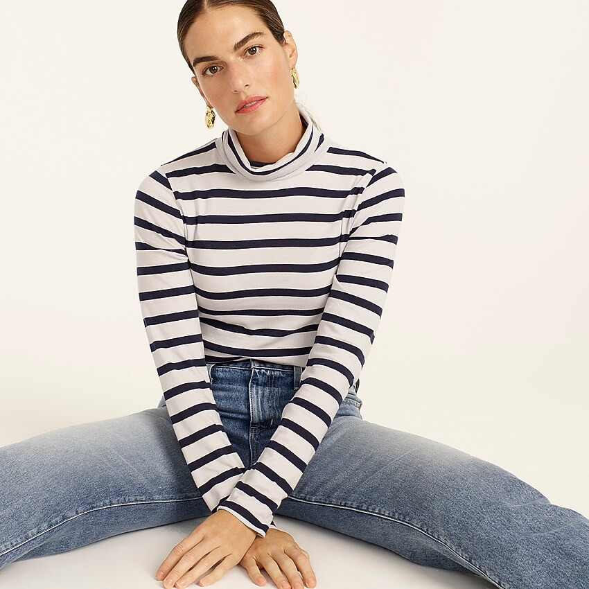 J.Crew: Tissue Turtleneck T-shirt In Stripes For Women | J. Crew US