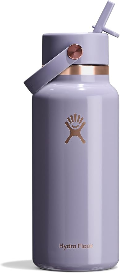 Hydro Flask Water Bottle - Insulated Stainless Steel - Wide Mouth Flex Straw Lid, Non Spill, Leak... | Amazon (US)