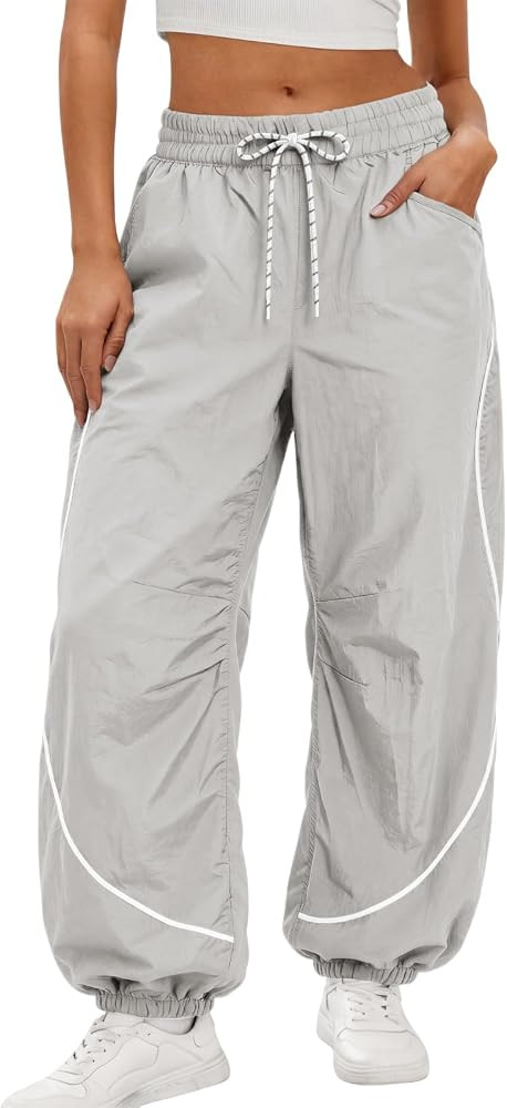 Aoysky Womens Parachute Track Pants Baggy Joggers Y2k Sweatpants | Amazon (US)