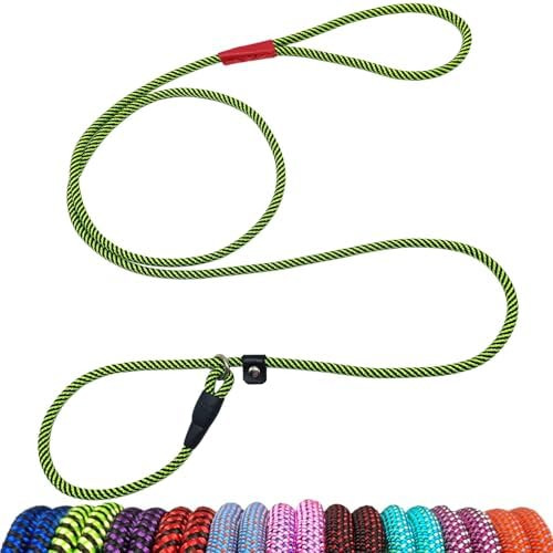 MayPaw Rope Dog Leash Slip Lead, 5 Ft Pet/Puppy Training Leash 1/4" Thin Nylon, Adjustable Pet Co... | Amazon (US)